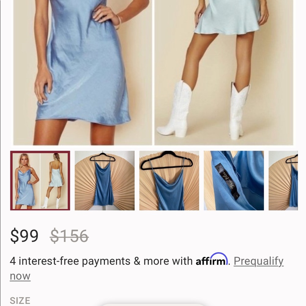 Planet Blue Satin Bella Cowl Neck Dress - Picture 5 of 6